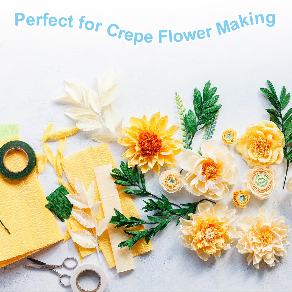 4/8 Rolle Krepppapierrolle Weiches Papier Luftschlangenblatt für Basteln Blumenmachen Verpacken Party Geburtstag Hochzeitsdekoration 4 Farben