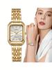 1pc Women's Fashion Quartz Watch, Simple Dial Square, High-Quality Gold Plated, Stainless Steel Strap, Suitable For Birthday, Anniversary