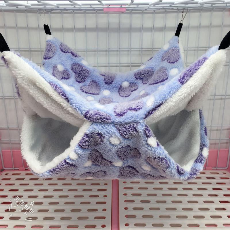 Double Layered Hamster Cage Sleeping Hammock Print Guinea Pig Clothes Bed Rodent Hammock Chinchilla Cage Little House