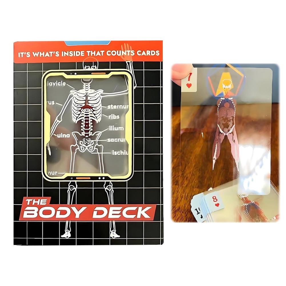 Karty Edukacyjne z Obrazami 3D Wielokrotnego Użytku Przezroczyste Karty do Gry Wielofunkcyjne Karty do Gry Anatomia Człowieka na Prezenty dla Przyjaciół