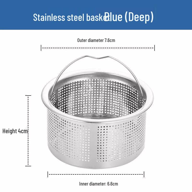 Stainless Steel Kitchen Sink Drain Filter - Anti-Clogging Siphon Screen for Wash Basins and Debris Pools