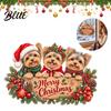 DIY Festive Displays Yorkshire Terrier Christmas Window Clings Yorkie Static Glass Sticker for Holiday Decorations Decorations Removable PVC
