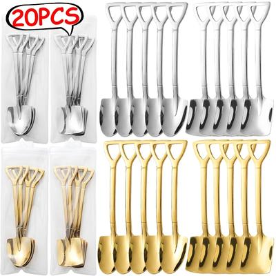 Edelstahl Schaufel Löffel Silber Mini Kaffee Obst Eis Dessert Löffel Teelöffel Kugeln Küche Geschirr Sets Großhandel