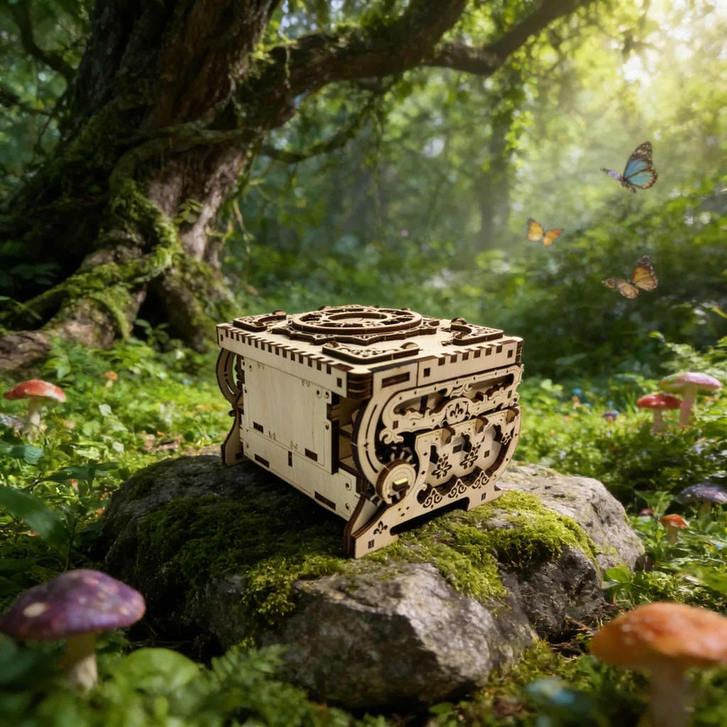 3D Wooden Music Box Puzzle Miniature : The Perfect Holiday Present Ideal for Halloween Christmas Plus Birthdays