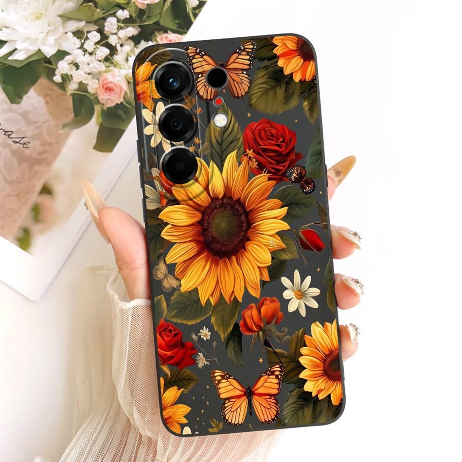 Für Tecno Camon 50 Pro 4G CN5c Niedliche Katze Blume Cartoon Handyhülle Für Tecno Camon 50Pro 4G Weiche Silikonhüllen Stoßfänger