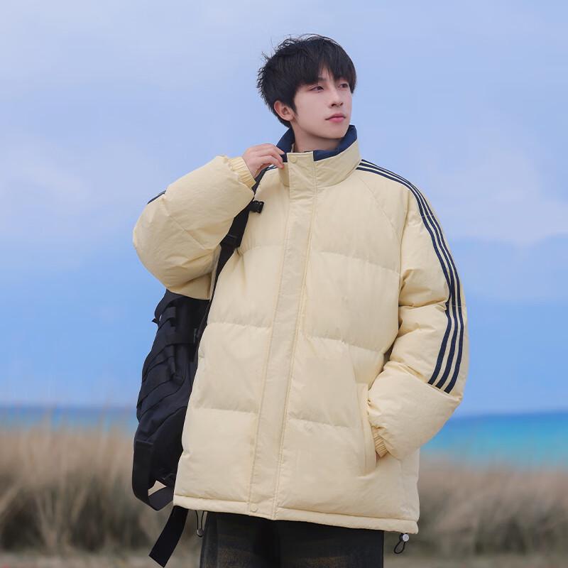 VUUG Men's American Three-Stripe Stand-Collar Winter Padded Jacket
