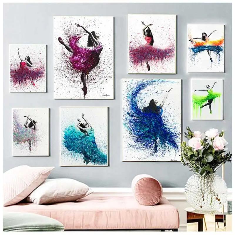 Modular Pictures Ballet Posters and Prints Dance Girl Canvas Painting Home Wall Decor HD Printed Elegant Dancing Ballerina