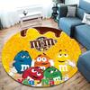 M&M's Custom Name Round Area Rug,Carpet Rug for Living Room Bedroom Sofa Playroom Decor,Non-slip Floor Mat