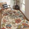 Traditional Floral Area Rug Soft Polyester, Machine Washable Easy Clean, for Living Room, Bedroom, Office, Cafe, Floor Decor