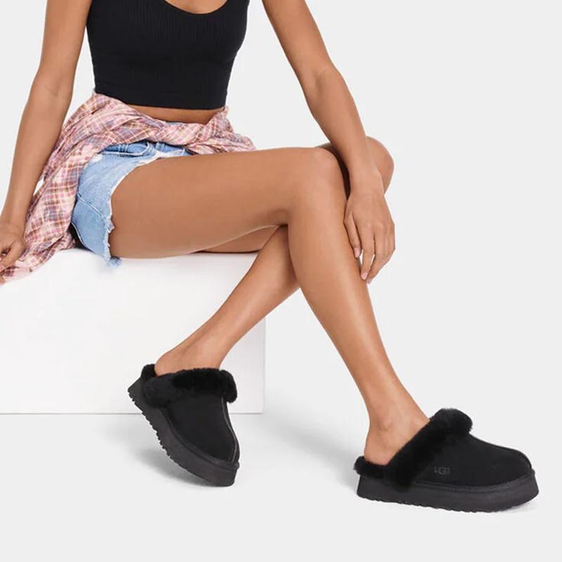 (WMNS) UGG Disquette Slipper 'Black' Women's 1122550-BLK