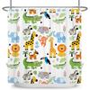 Cartoon Animal Alphabet Shower Curtain For Kids Abc Educational Learning Tools Baby Girls Boys Colourful Bath Curtain Bathroom