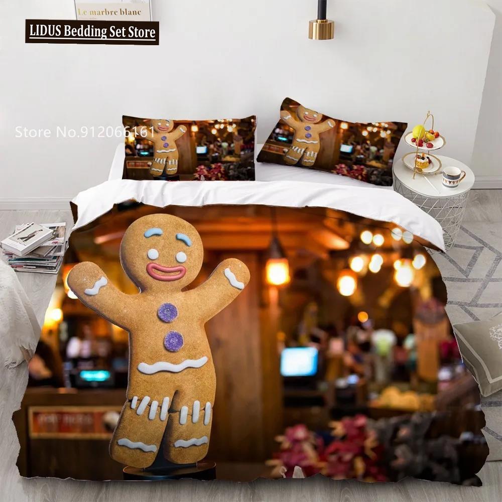 3D Printed Merry Christmas Bedding Set Queen/Twin/King Size  Christmas Decoration Home Bedclothes With Bedding Pillow