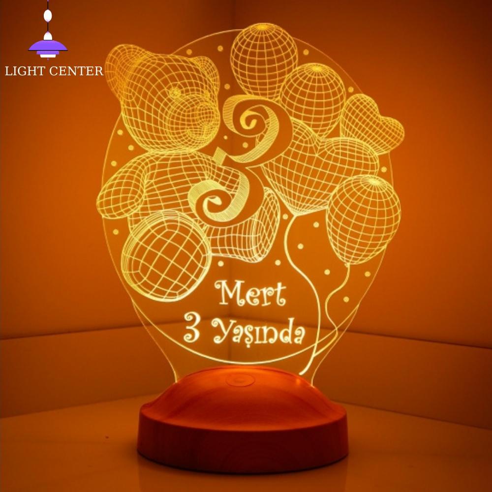 3D Customizable/ Birthday Themed Night Lamps Kids Aesthetic Room Decor Friendship Lamp Desk Decor Gift Box