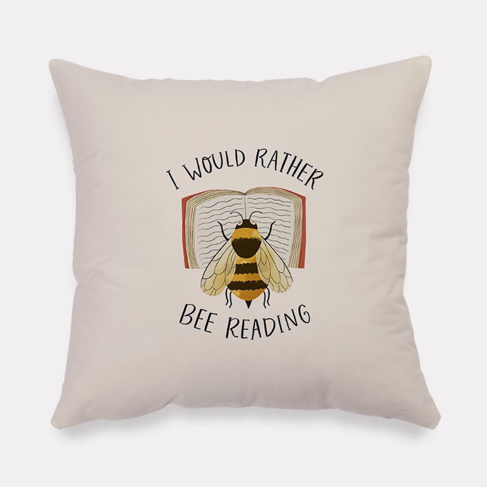 Flannel Square Bedside Pillowcase, Pastoral Home Atmosphere Cartoon Anime Pattern Cushion Protective Cover With Invisible Zipper 45x45cm