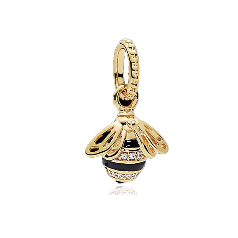 Gold plated Daisy Flower, Butterfly, Bee Dangle Charm Bead fit European Original Bracelet Women DIY Jewelry Accessories