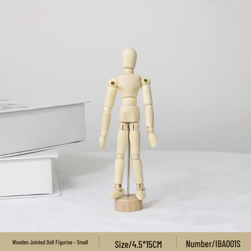 Jointed Wooden Puppet Doll: Handcrafted Human Body Ornament & Decompression Gadget.
