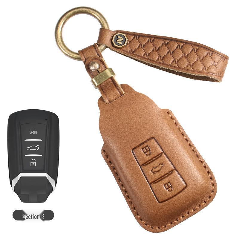 Dongfeng Fengguang 21-Model Key Case for 580Pro, S560, 500, E3, iX5 - New Energy Cowhide Buckle.