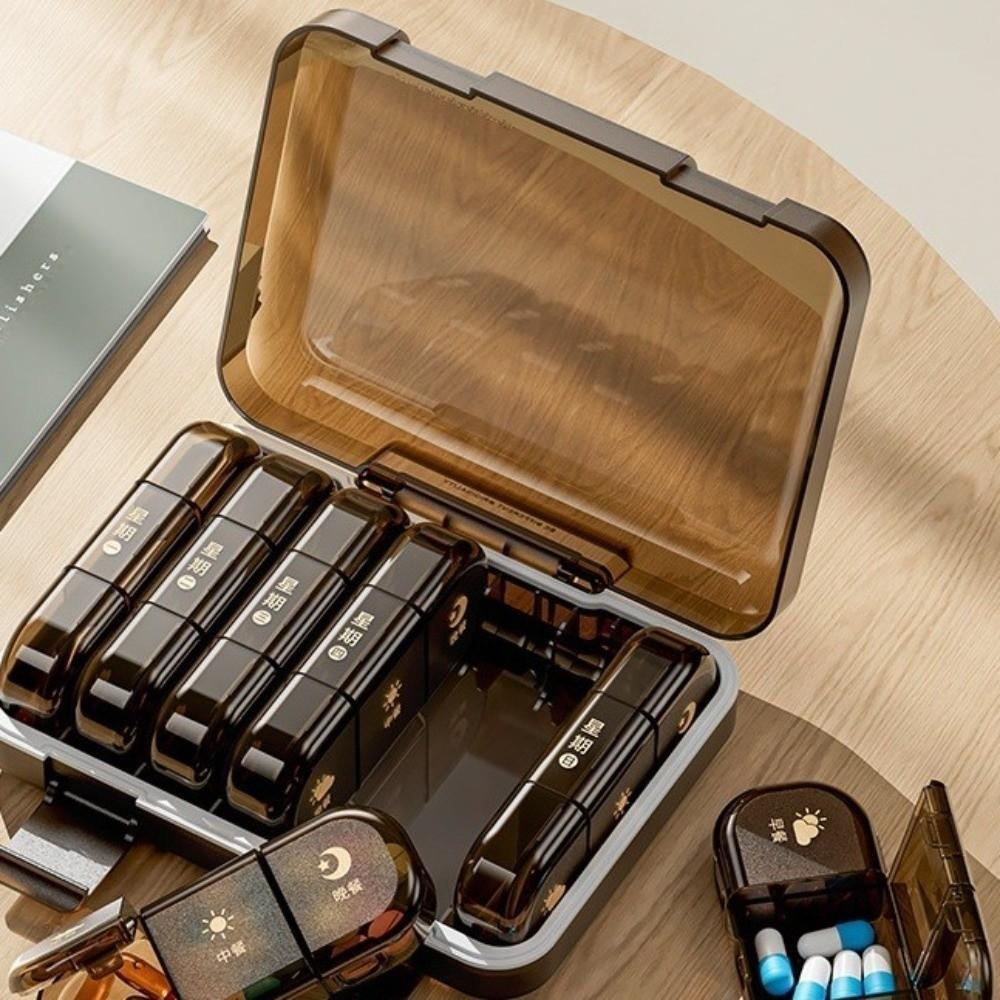 Portable Medicine Box Japanese-style Weekly Pill Organizer Pill Packing Box  Daily Medication