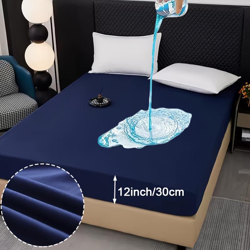 1pc Comfortable Solid Color Bedding, High Quality Fitted Sheet,30cm Deep Pocket Fitted Sheet, Easy To Machine Wash, Non-Slip Mattress Protector Cover