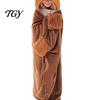Cozy Sleep Wear Animal Wearable Blanket Hoodie, Adults Oversized Fleece Sweatshirt Comfortable Cape Sleepwear, Halloween Cosplay Costume Plush Hooded