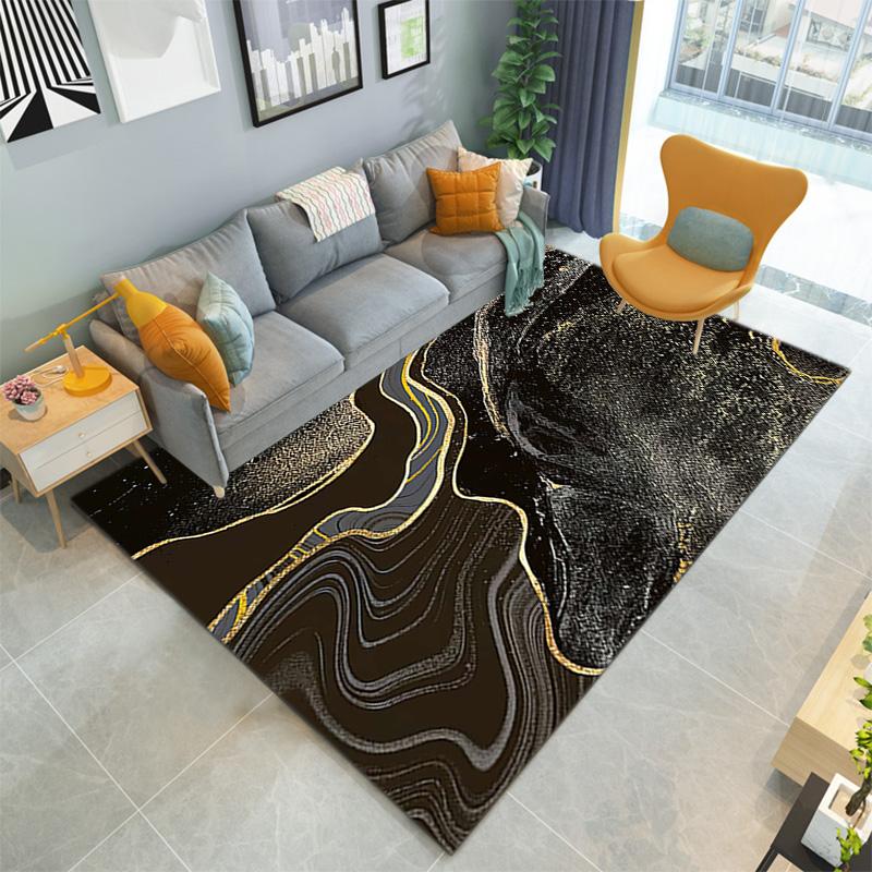1PC Marble texture printed Carpet Rug for Living Room Bedroom Home Sofa Decoration,Non-slip Floor Mat Floor mat