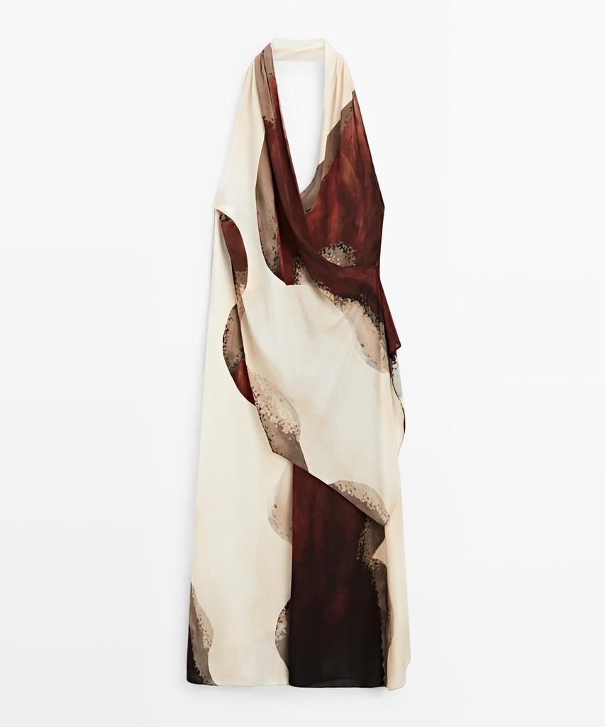 Masimodutti Fluid Halterneck Long Dress
