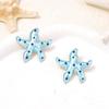 Colorful Drop Oil Simple Metal Geometric Starfish Earrings for Women Ocean Leisure Style Exquisite Earrings Jewelry Accessories