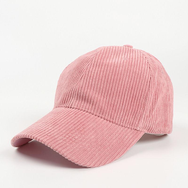 Baseball Cap Corduroy Hat Adjustable Curved Visor Vintage Solid Plain Men Women Casual Caps GZW