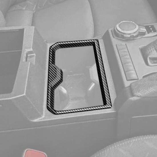 Car Water Cup Holder Frame Trim Cover Fit For Toyota 4Runner 2025+ Carbon Fiber