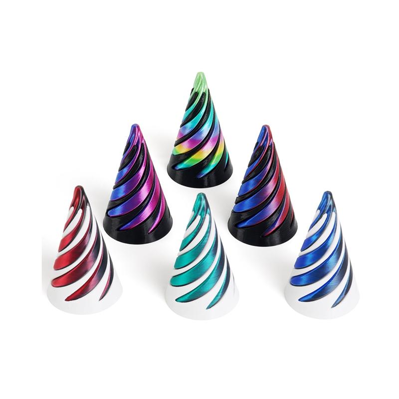 3D Printed Decoration Mini Vortex Printed Spiral Conae Fidget Toy Impossible Pyramid Passthrough Sculpture Thread Illusion Gift