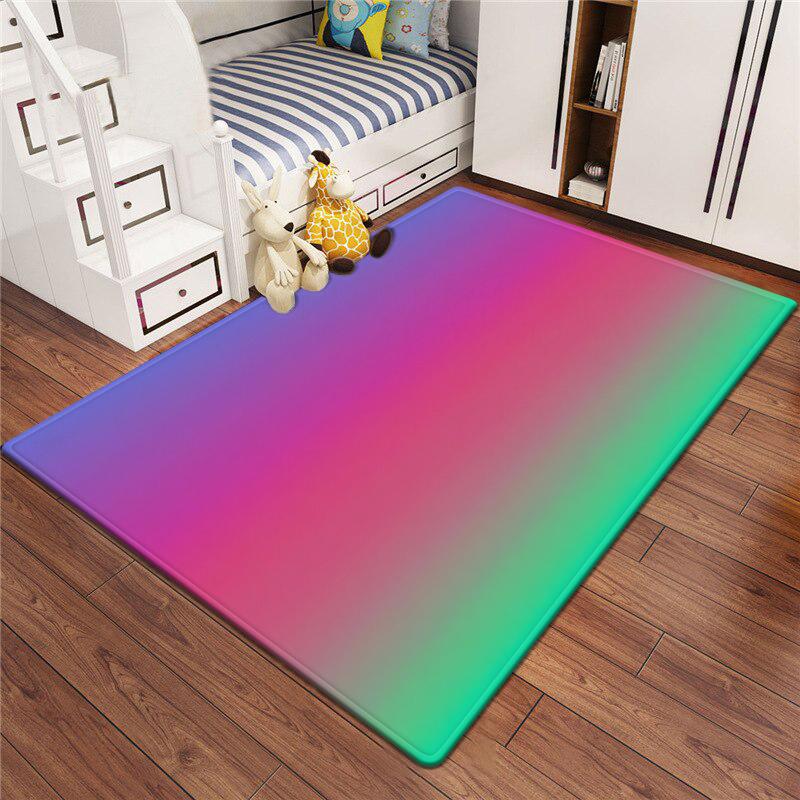 Dopamine Gradient Color Large Carpet Non Slip Soft Cartoon Kids Bedroom Living Room Floor Mat Home Decor Children's Play Carpet