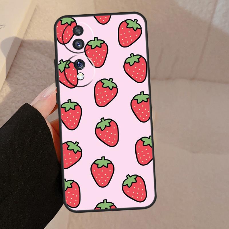 Strawberry For Honor Magic 7 Pro 5 6 V5 Case For Honor 200 400 50 70 90 Lite X8a X8b X9a X9b X9c Cover