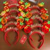 Cartoon Snake Year Headband Red Hairband Festive New Year Headwear  Party Decoration