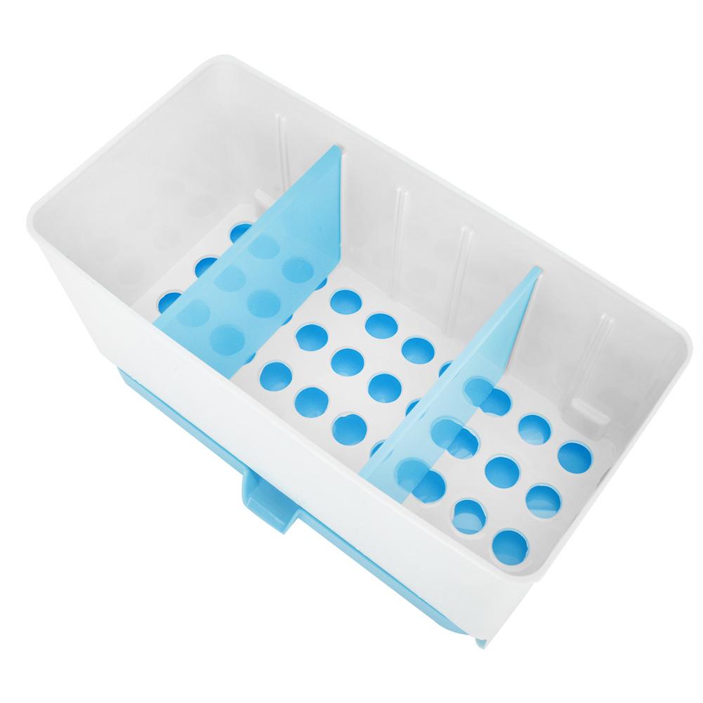 Separated Washable Kitchen Draining Rack Spoon Chopsticks Storage Box Holder Organizer (Blue)
