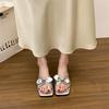 Fashion 2025 New Summer Women Beach Vacation Slippers Fashion Open Toe Low Heel Slide Ladies Casual Butterfly-knot Dress Shoes