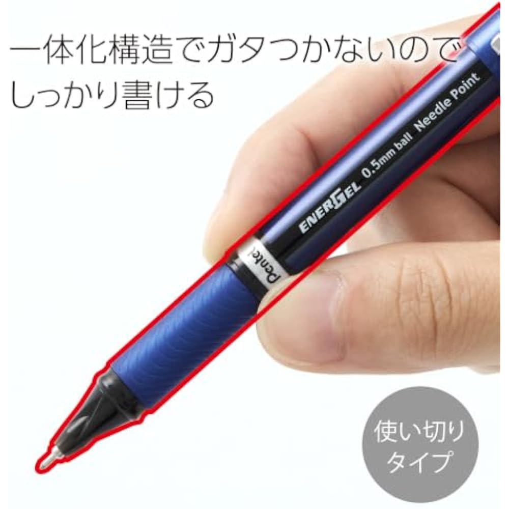 Pentel Water-based Gel Ink Ballpoint Pen Energy Gel Euro 0.7mm (Black) BL27-A [Set of 10]