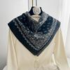 Thin Cashew Nut Print Silk Scarf Korean Square Handkerchief Simple Cotton Square Scarf  Women