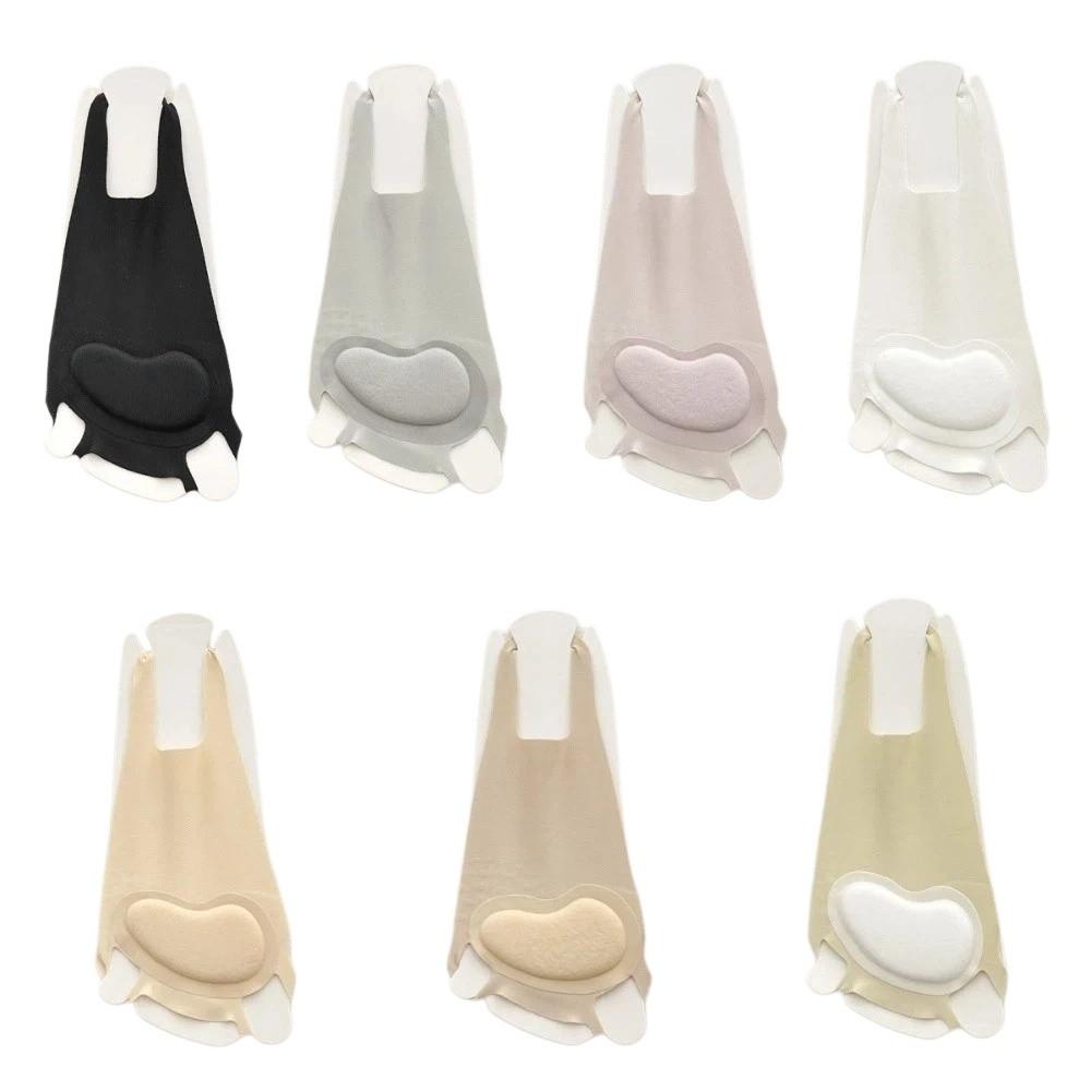Invisible Low-cut Liners Socks Silicone Non-slip Ice Silk Two-toed Socks with Cushion Pad Ultrathin Suspender Half-Palm Socks