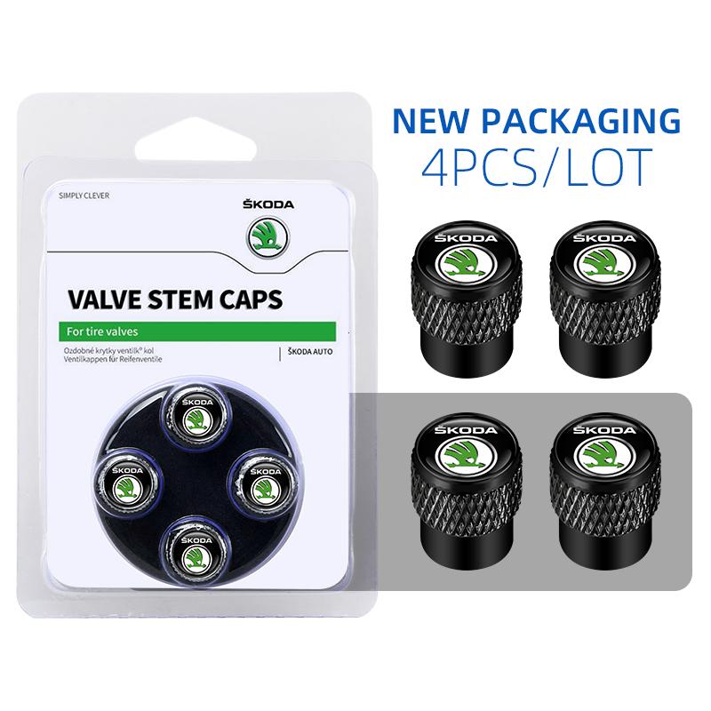 GNL1 For Skoda S Kodiaq Octavia 2 3 Yeti Karoq Rapid Fabia VII A5 Car Wheel Tire Valve Caps Stem Case Covers Accessories