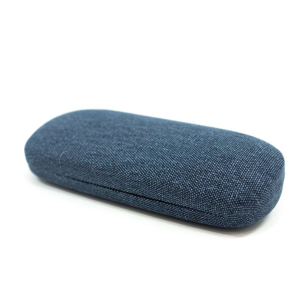 Eyeglass Stylish Hard Metal Case with Casual Denim Fabric for Functional and Stylish Blue MIDI-Midi Case, Storage, (case-004,c1)