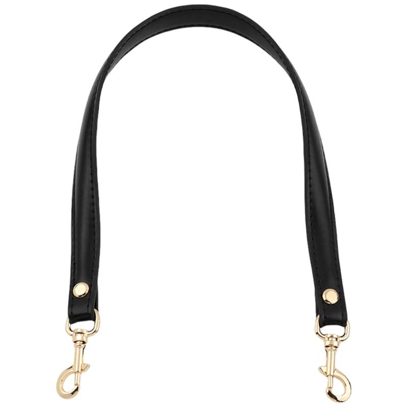 Fashionable Shoulder Strap Replacement for Shoulder Handbags with Golden Buckle Versatile Black PU Leather Belt