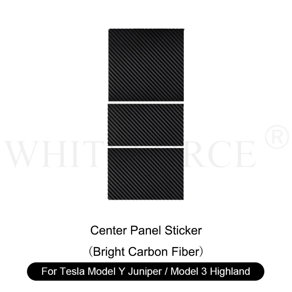 For Tesla Model Y Juniper Center Console Protector Carbon Fiber Sticker Model 3 Highland Central Panel Cover Film Accessories