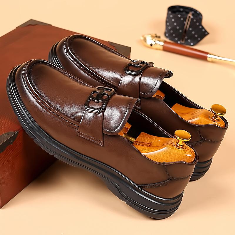 New Shoes for Men Genuine Leather Business Casual Shoes Comfortable Flat Leisure Shoes Man Daily Slip-on Loafers
