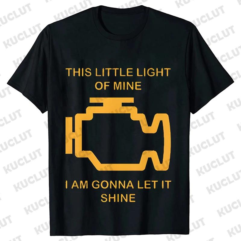 Oversized Men T Shirt Check Engine Oil Battery Print Harajuku Tshirt Hiphop Summer Streetwear Mechanic Repair Tshirt Y2k Top