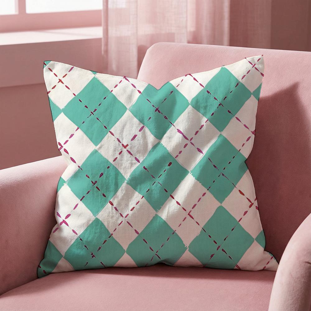 Argyle Texture Cushion Cover MultiScene Pillow Cover for Home Car Reversible Soft Durable for Daily Use