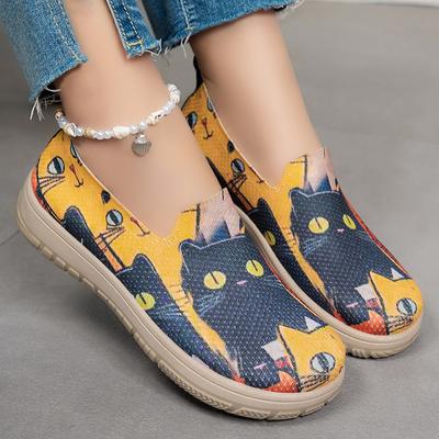 Zapatillas de plataforma informales de moda para mujer, mocasines de lona ligeros y transpirables, zapatos planos antideslizantes para caminar para mujer, zapatos de vestir cómodos de caña baja