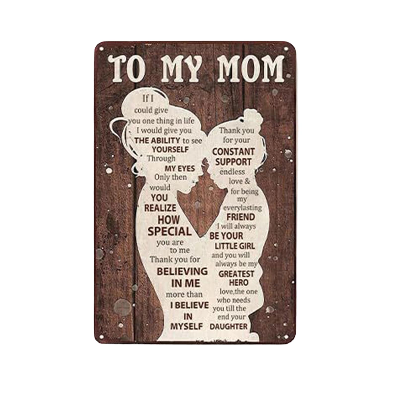 

2030cm Retro Aluminum Tin Wall Painting For Mother s Day, Indoor Wall Decoration For Cafes And License Plates one size