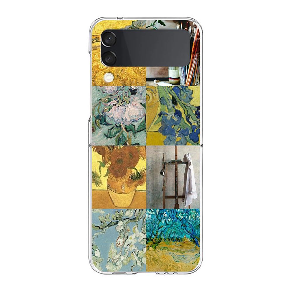 Van Gogh Art Aesthetics Angel Clear Pouzdro na telefon pro Samsung Z Flip 4 5 Pouzdro Transparentní High Hard PC Pro Galaxy Z Flip 3 5 Cover