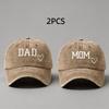 Vintage DAD MOM Love Printed Baseball Cap Washed Cotton Adjustable Couple Cap Sunscreen Hats For Man Women