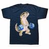 Funny Deadlift Weightlifting Reptile Gecko Graphic T-shirts Men Fashion Casual Oversized Tshirt 100% Cotton Loose T Shirt